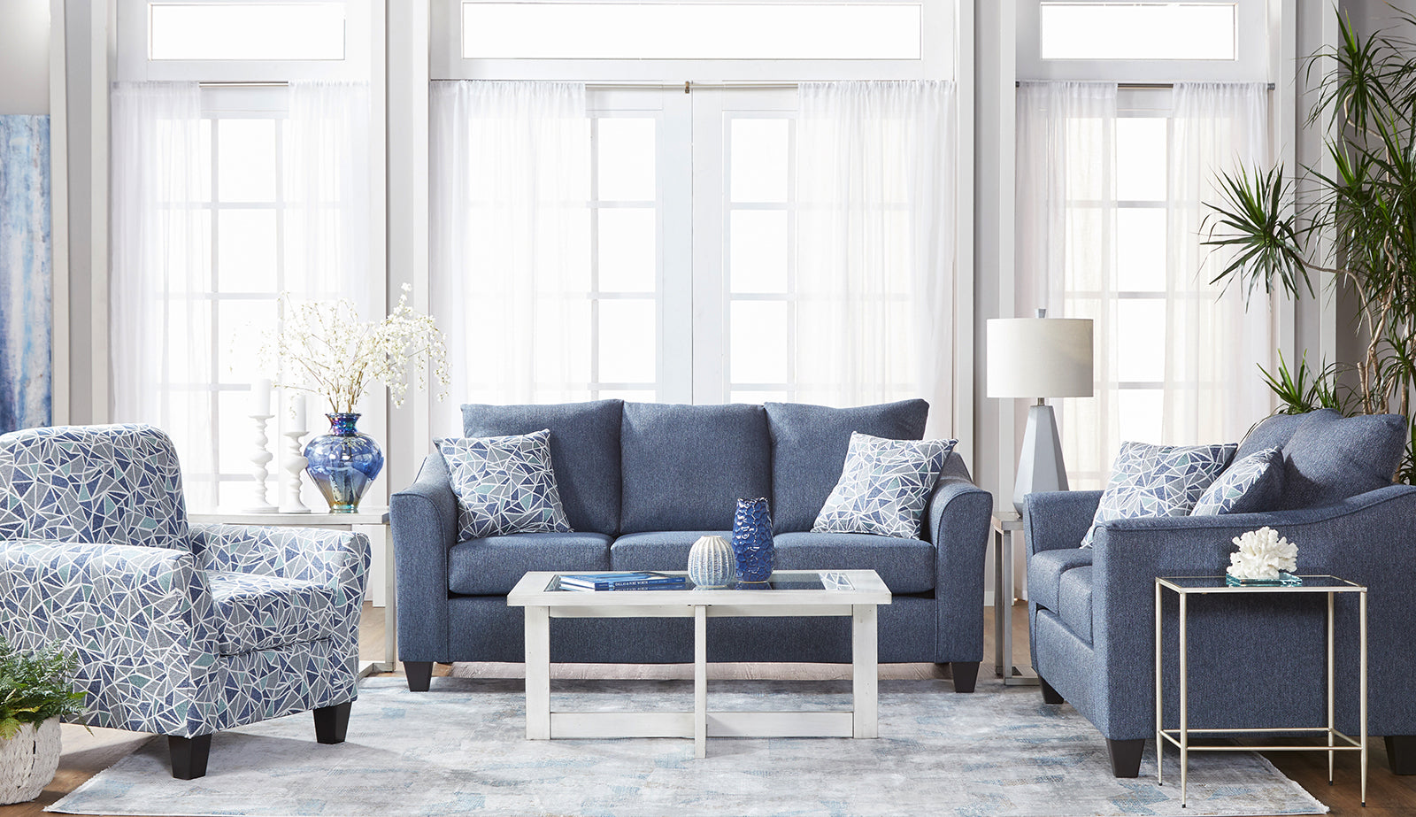 Becker Sofa & Loveseat Set – Modern Fabric Living Room Collection
