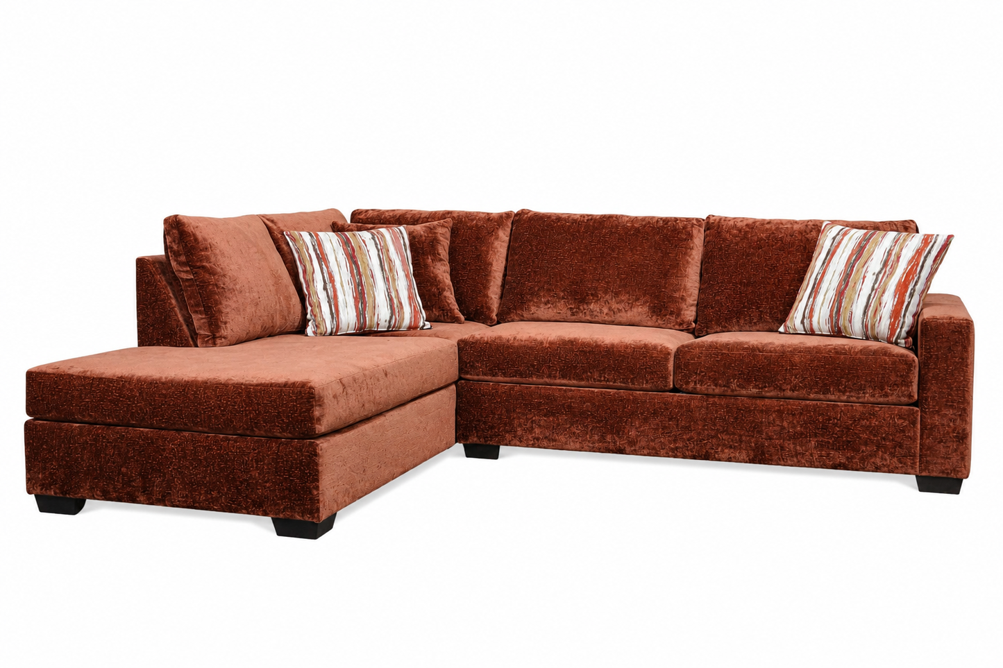 Isla Cinnamon Left-Facing Chaise Sectional – Made in USA Contemporary Sectional Sofa