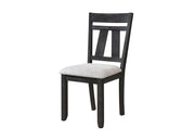 Maribelle two-tone trestle dining table with upholstered ladder-back chairs and bench