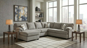 S317 Westwood sectional sofa in stone with accent pillows in a modern living room